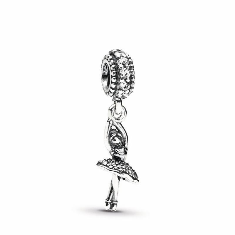 Pandora Ballerina Dangle Charm - Sterling Silver/Cubic Zirconia - Canada | DU8573SN